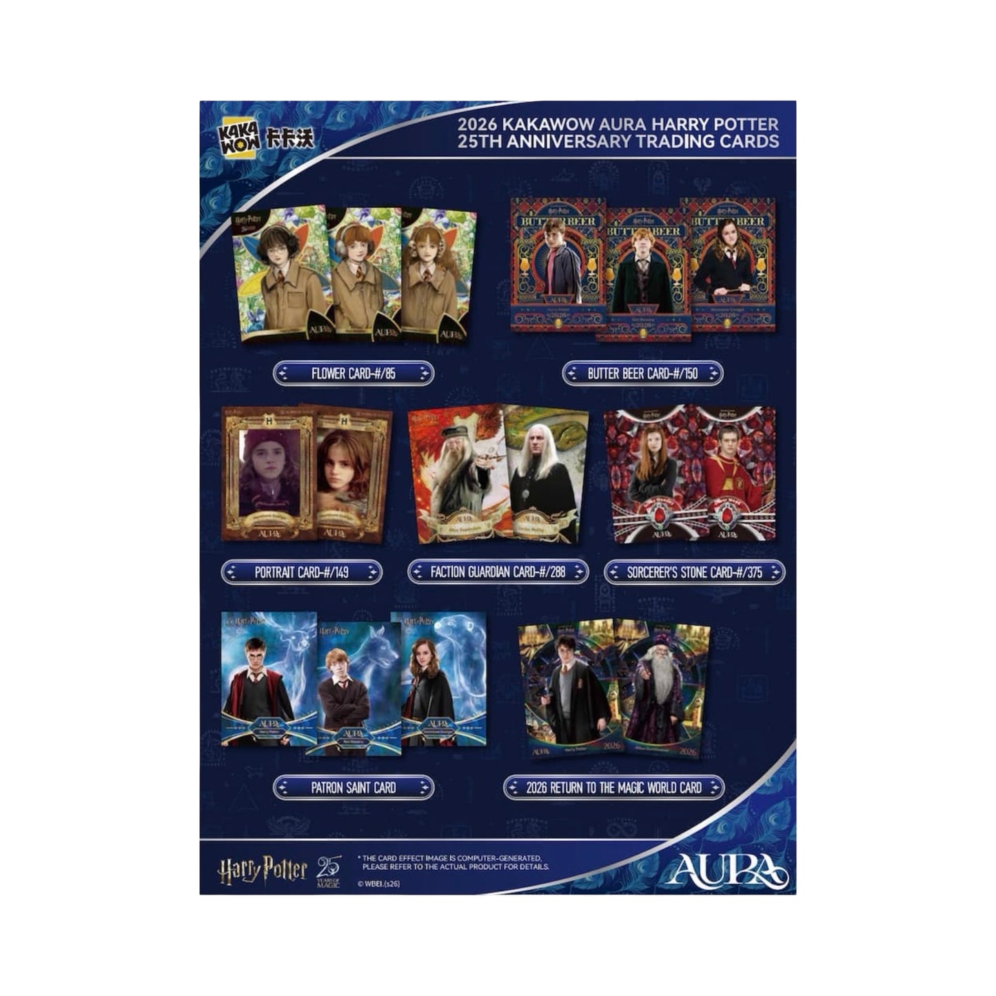 2026 Harry Potter Aura Booster Pack/Box Kakawow 25h Anniversary Trading Card Set