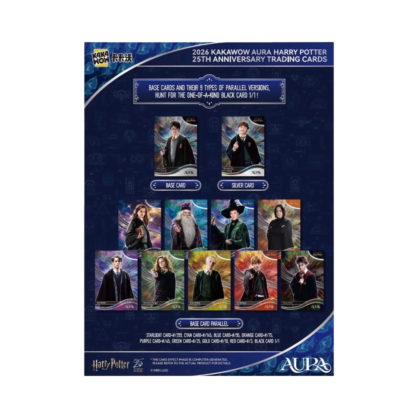 2026 Harry Potter Aura Booster Pack/Box Kakawow 25h Anniversary Trading Card Set