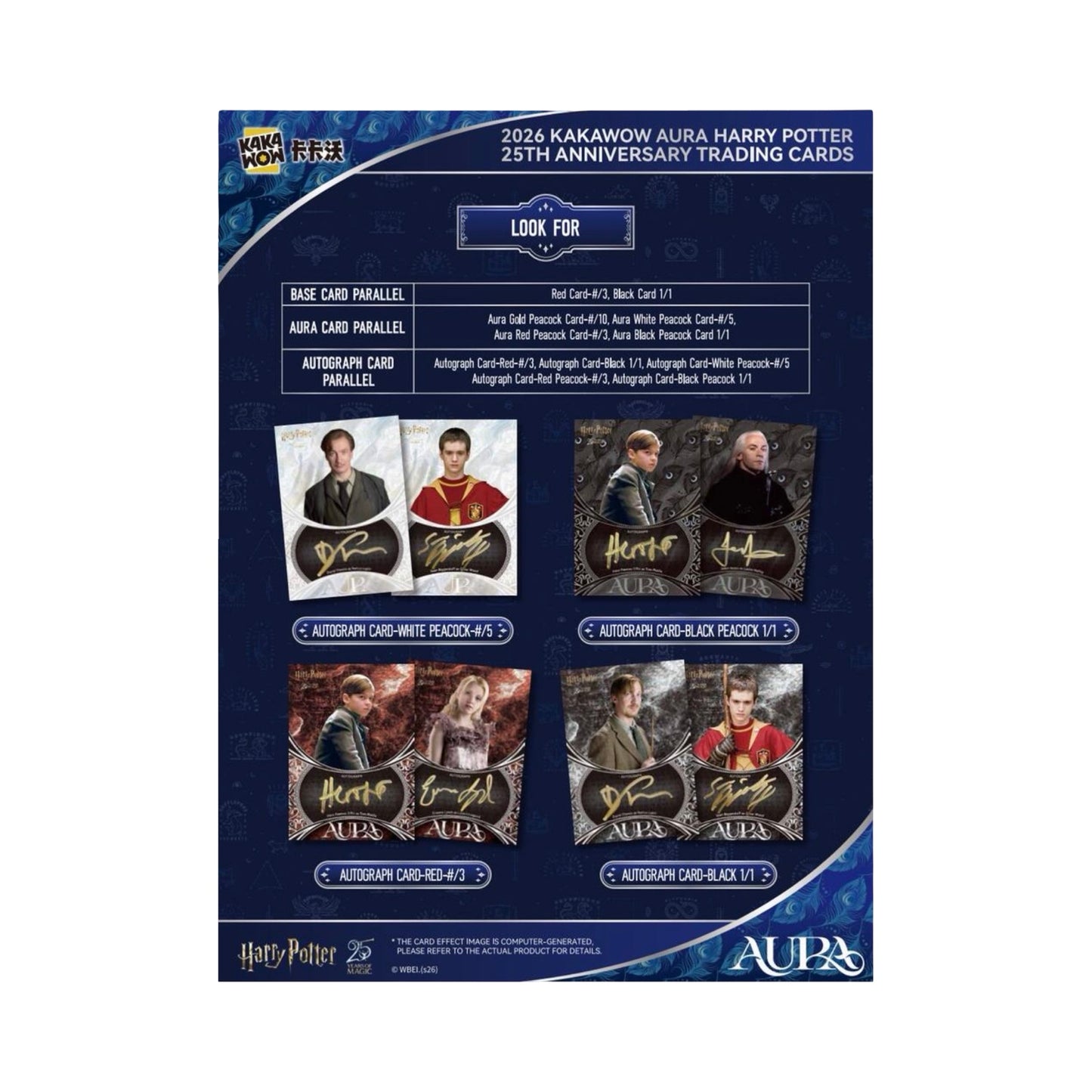 2026 Harry Potter Aura Booster Pack/Box Kakawow 25h Anniversary Trading Card Set