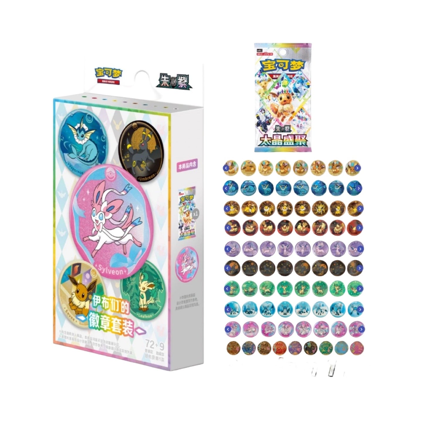 Terastal Gathering Badge Set Chinese Pokemon Trading Card Game
