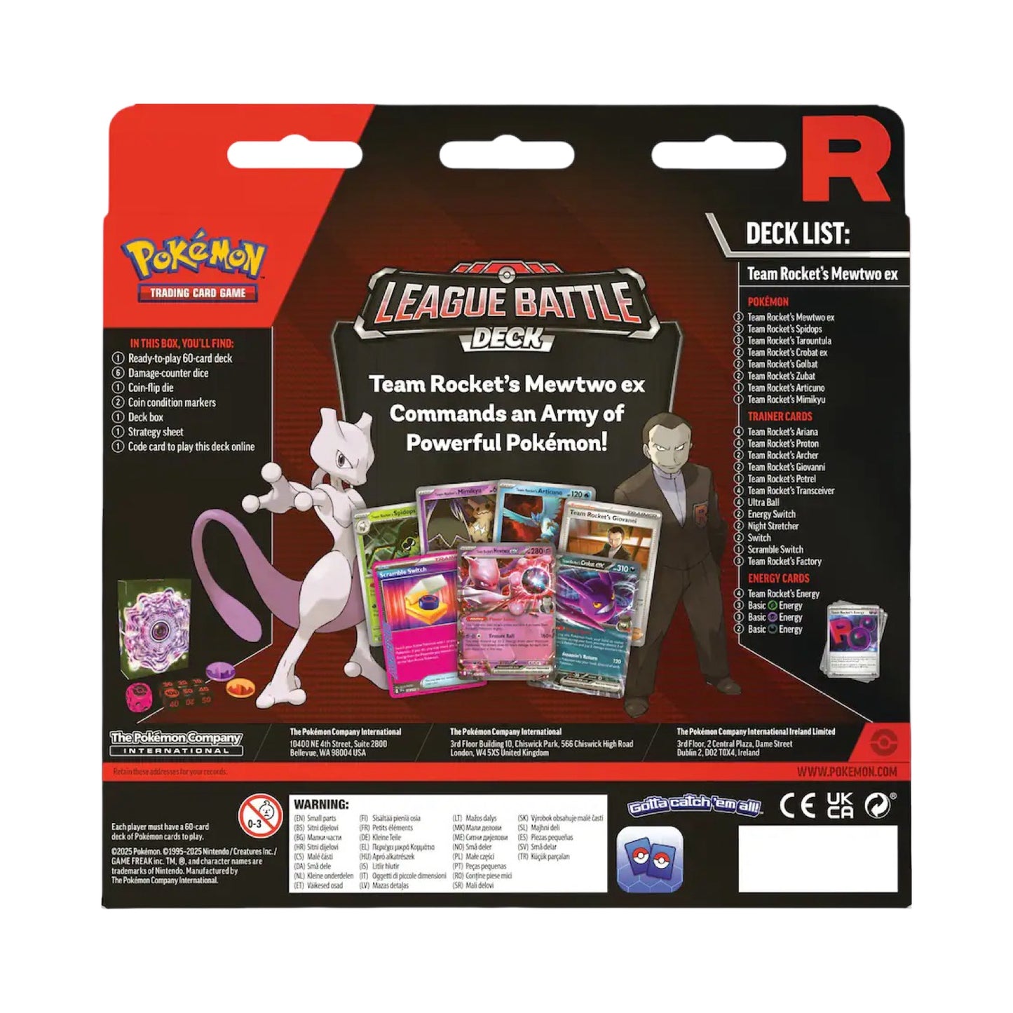 Team Rocket's Mewtwo ex Battle Deck Pokemon Trading Card Game